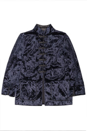 Γυναικείο πανωφόρι κιμονό βελουτέ μπλε Nenette