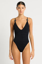 Γυναικείο Ολόσωμο μαγιό με κρίκους για κάθε σωματότυπο μαύρο Bond Eye