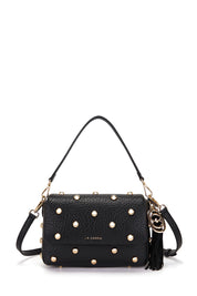 Γυναικεία τσάντα ώμου-χιαστί με τρουκς μαύρη La Carrie