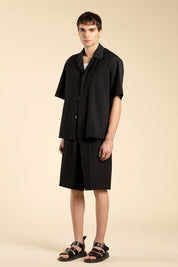 Ανδρικό Κονομάνικο πουκάμισο φαρδύ μαύρο I'M BRIAN