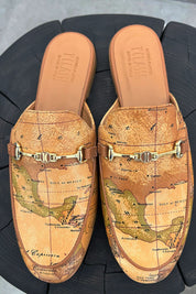 Γυναικεία Σαμπό 100% δέρμα με iconic pattern map Alviero Martini