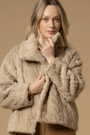 Γυναικείο πανωφόρι με γούνα φουντούκι Kocca