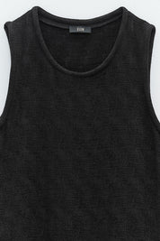 Γυναικείο φόρεμα βαμβάκι και λινό σε Α γραμμή μαύρο Eleh