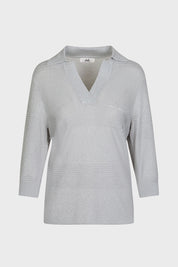 Γυναικεία Πλεκτή μπλούζα με γιακά γκρι πέρλα Sandro Ferrone Lola