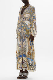 Γυναικείο Maxi kimono dress εμριμέ 00034430-MMYMOSAC Camilla