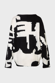 Γυναικεία μπλούζα πλεκτή ασπρόμαυρη Sandro Ferrone