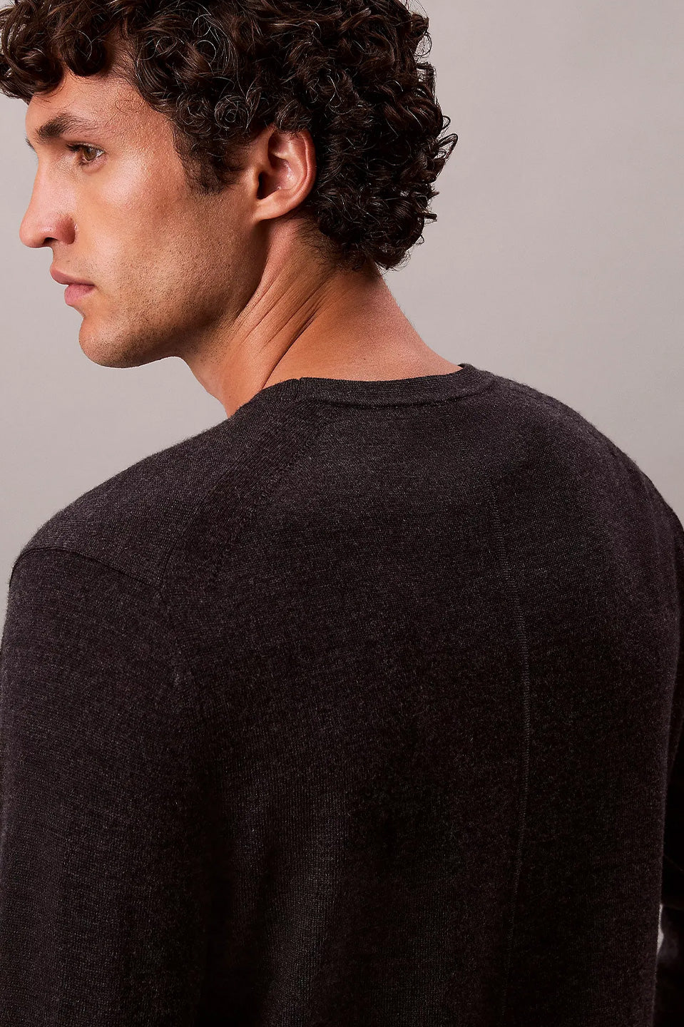 Ανδρική μπλούζα πλεκτή 100% merino wool Calvin Klein - LV04LB305GP7I