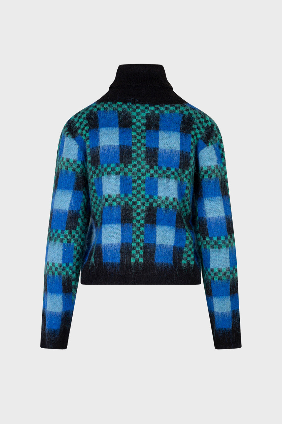 Γυναικεία μπλούζα ζιβάγκο καρό μπλε Sandro Ferrone