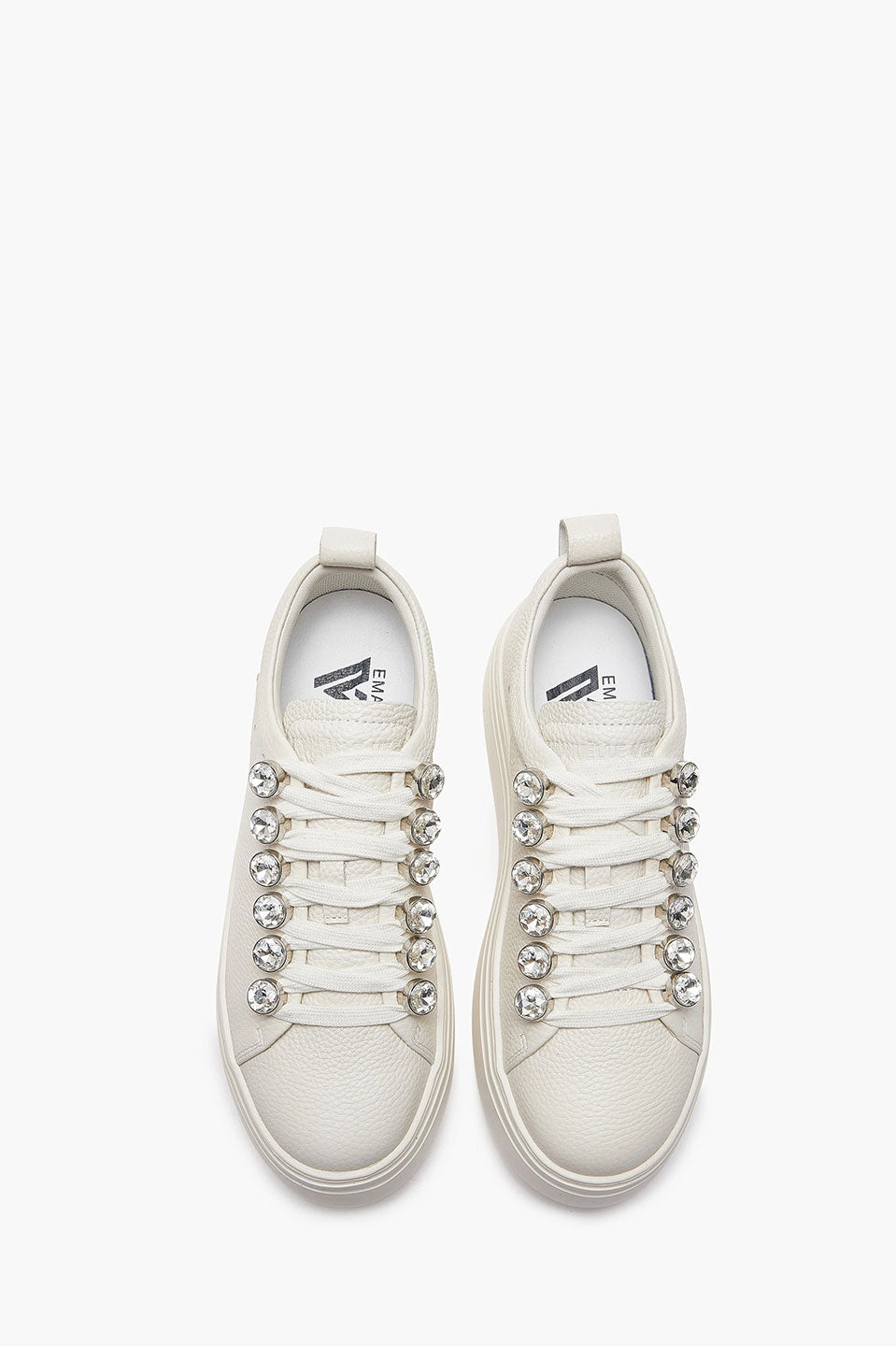 Γυναικεία Παπούτσια sneakers με στρας ιβουάρ Emanuelle Vee