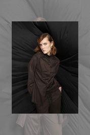 Γυναικείο πουκάμισο σουέντ σοκολά Sandro Ferrone