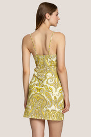 Γυναικείο Φόρεμα με pattern λαδί-λευκό 4Giveness