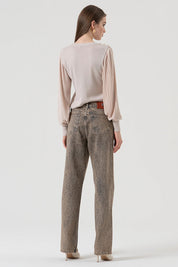 Γυναικείο παντελόνι τζιν με ξέβαμα Fracomina