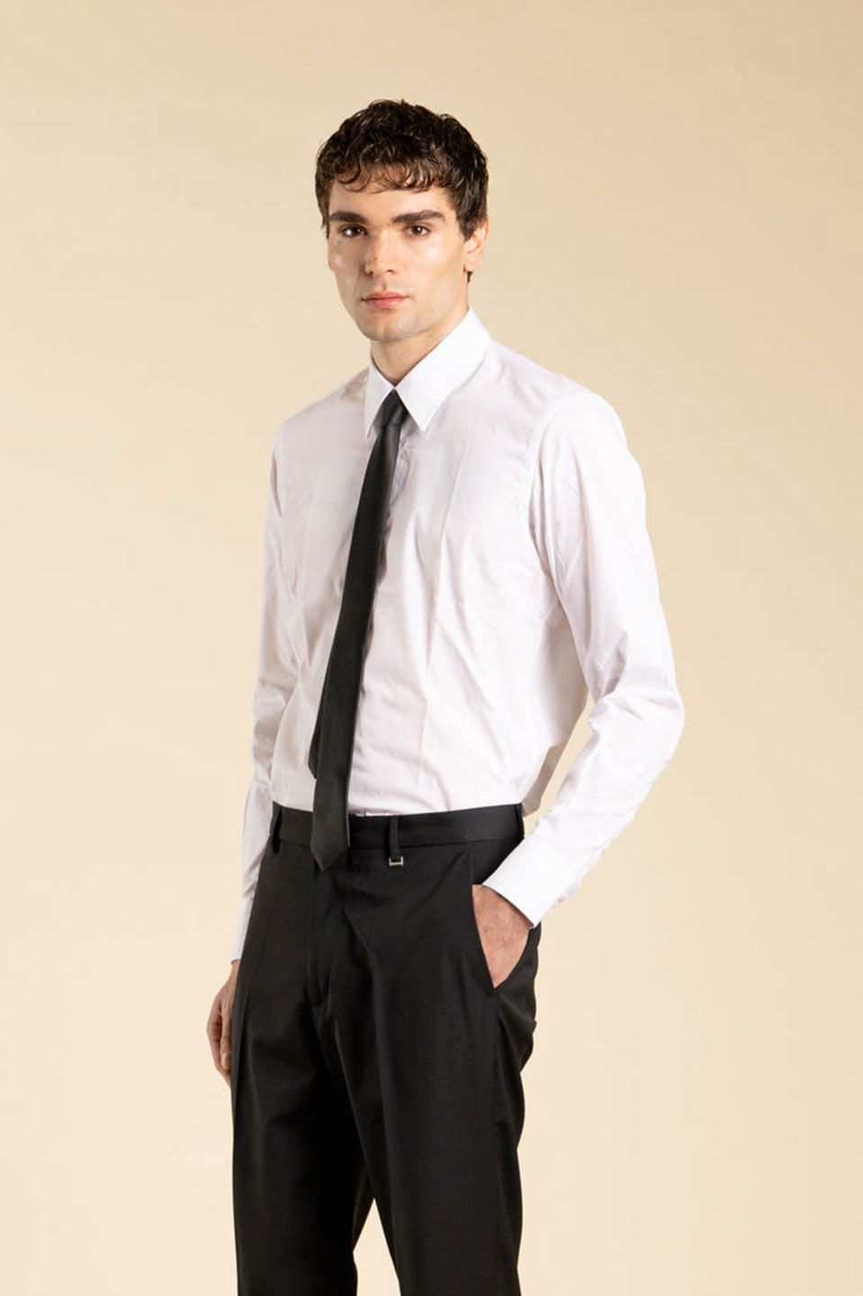 Ανδρικό Πουκάμισο σε κανονική γραμμή λευκό I'M BRIAN