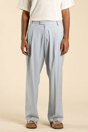 Ανδρικό Παντελόνι σε φαρδιά γραμμή με πιέτες γαλάζιο I'M BRIAN