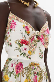 Γυναικείο Midi φόρεμα με δέσιμο εμριμέ 00034436-EGYPROSE Camilla