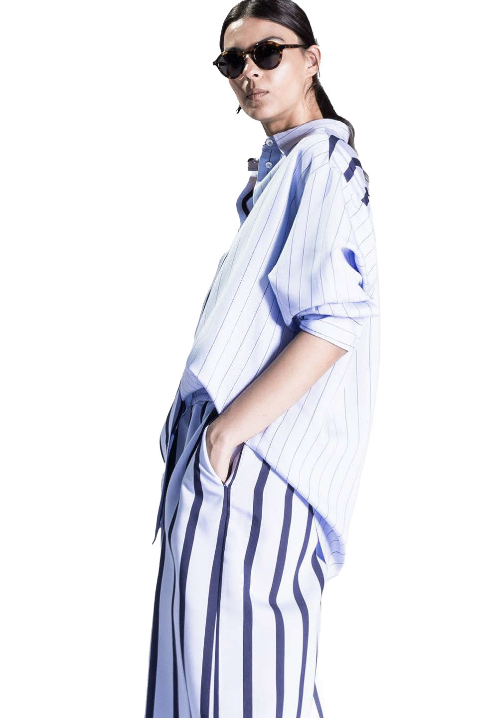 Γυναικείa Βερμούδα ριγέ μπλε Sandro Ferrone