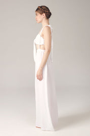 Γυναικείο σετ φούστα και crop top λευκό Blanca