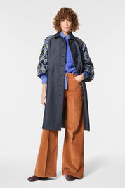 Γυναικείο πανωφόρι ζακάρ με λουλούδια Nenette