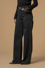 Γυναικείο παντελόνι τζιν full length μαύρο Kocca