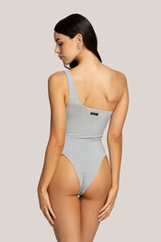 Γυναικείο Ολόσωμο μαγιό με έναν ώμο ασημί 4Giveness