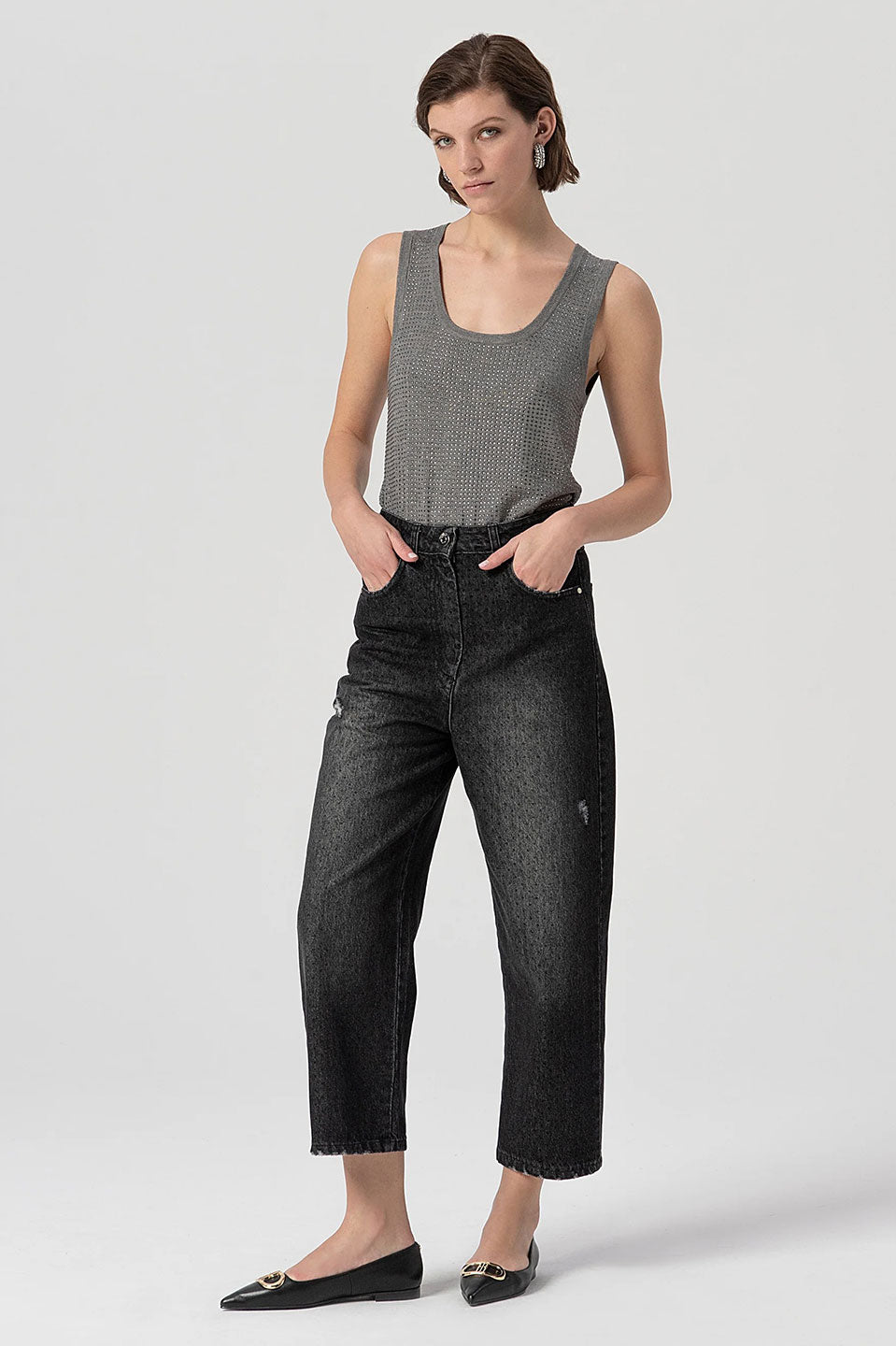 Γυναικείο παντελόνι τζιν boyfriend Fracomina