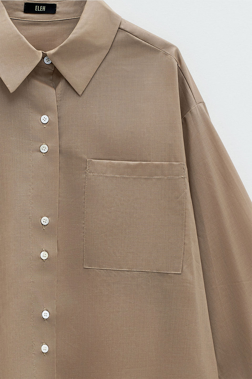 Γυναικείο πουκάμισο μακρυμάνικο σαφάρι κάμελ Eleh