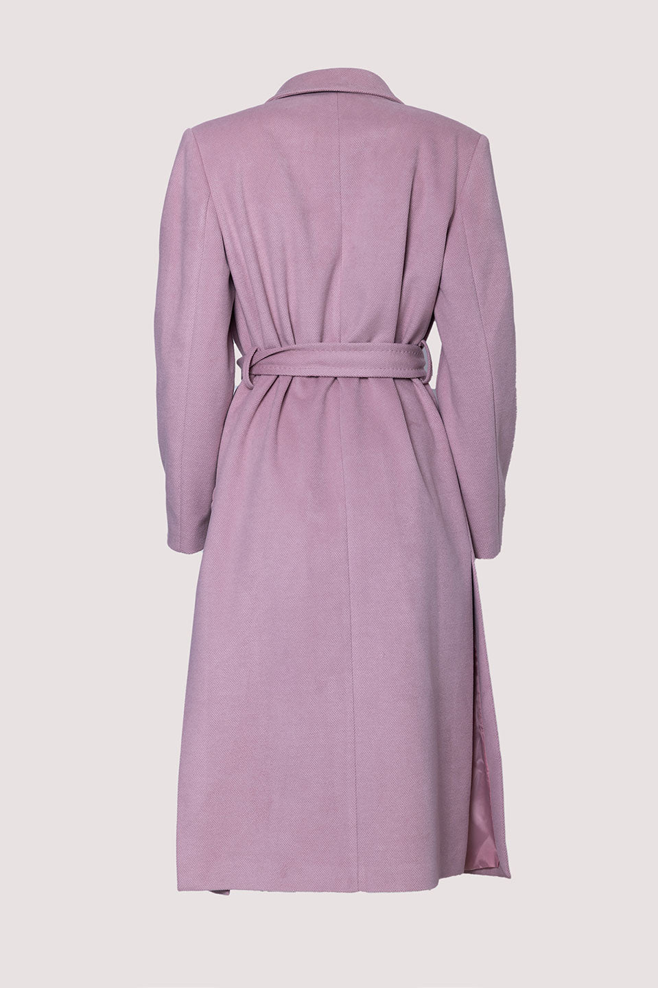 Γυναικείο παλτό με ζώνη ροζ Tensione In