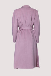 Γυναικείο παλτό με ζώνη ροζ Tensione In