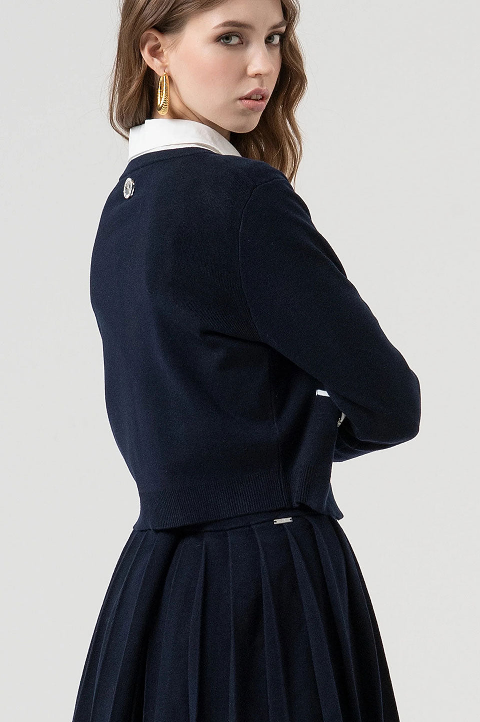 Γυναικείο σακάκι tweed μαύρο Fracomina