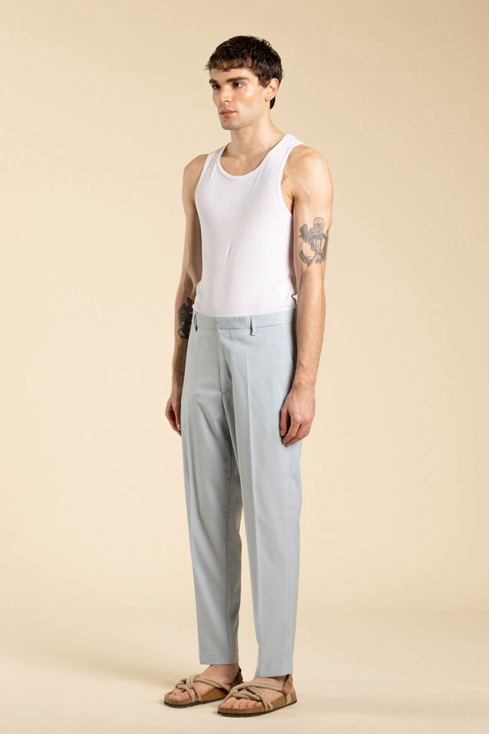 Ανδρικό Παντελόνι σε ίσια γραμμή με τσάκιση γαλάζιο I'M BRIAN