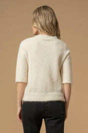 Γυναικεία μπλούζα πλεκτή με πέτρες εκρού Kocca