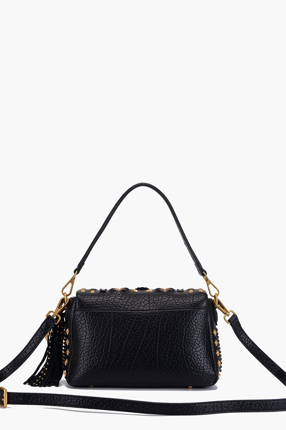 Γυναικεία τσάντα ώμου-χιαστί με τρουκς μαύρη La Carrie