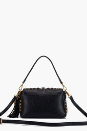 Γυναικεία τσάντα ώμου-χιαστί με τρουκς μαύρη La Carrie