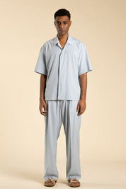 Ανδρικό Κονομάνικο πουκάμισο φαρδύ γαλάζιο I'M BRIAN