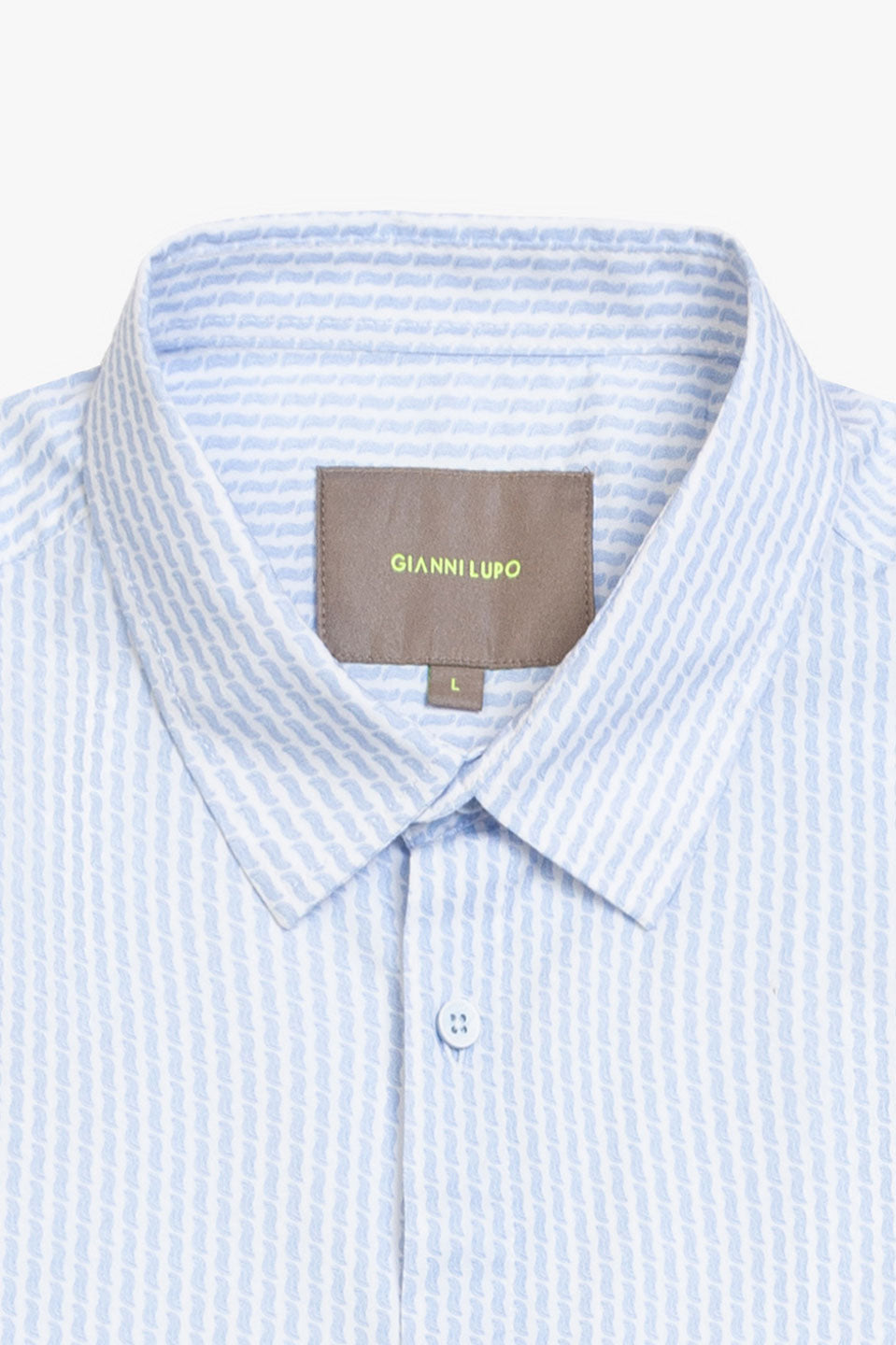 Ανδρικό Πουκάμισο με σχέδιο λευκό-γαλάζιο Gianni Lupo