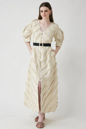 Γυναικείο φόρεμα με κουμπιά και ζώνη Be Sunset