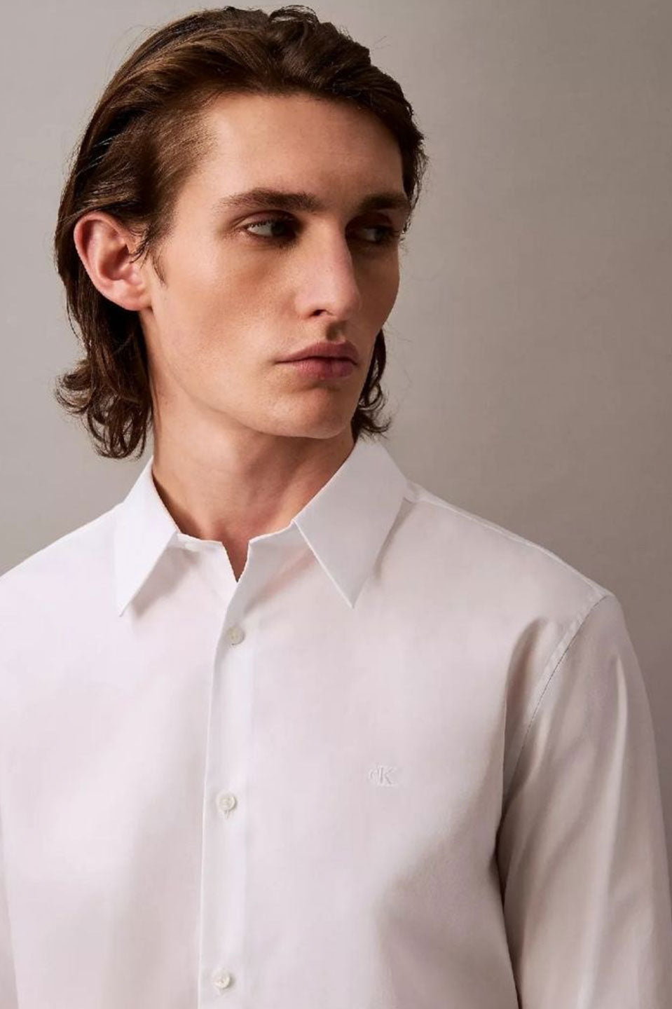 Ανδρικό πουκάμισο slim fit λευκό LV04LB145GYAA Calvin Klein