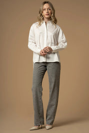 Γυναικείο πουκάμισο με πέτρες λευκό Kocca