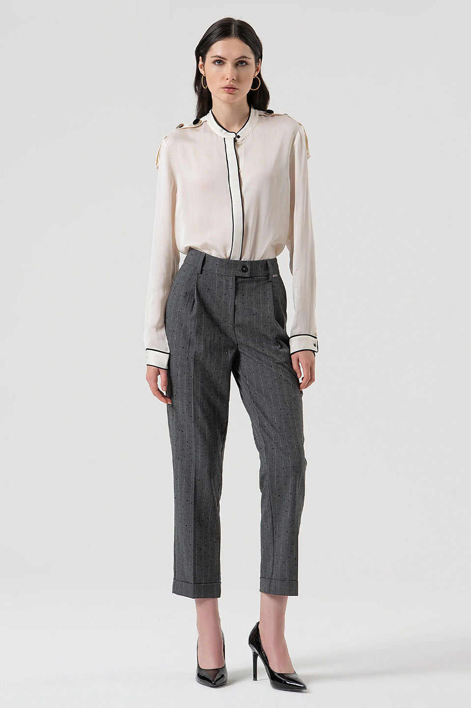 Γυναικείο πουκάμισο Corean εκρού Fracomina