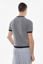 Ανδρική κοντομάνικη μπλούζα πλεκτή μπλε-λευκή IMPERIAL MAN