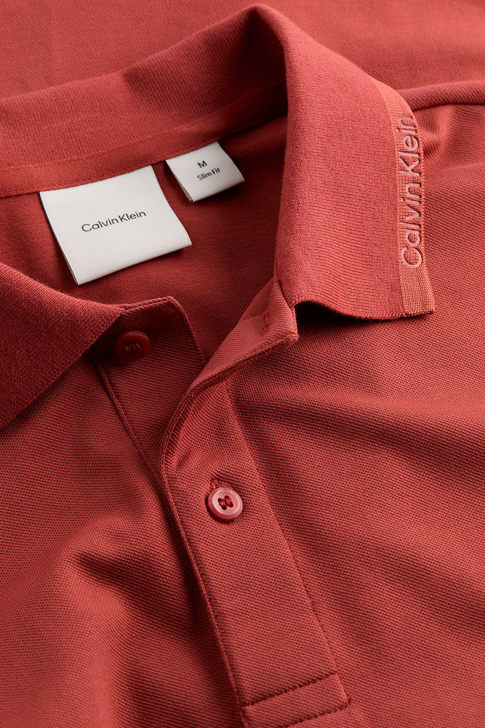 Ανδρική Πόλο μπλούζα κανονική γραμμή κεραμυδί Calvin Klein K10K114484XAH