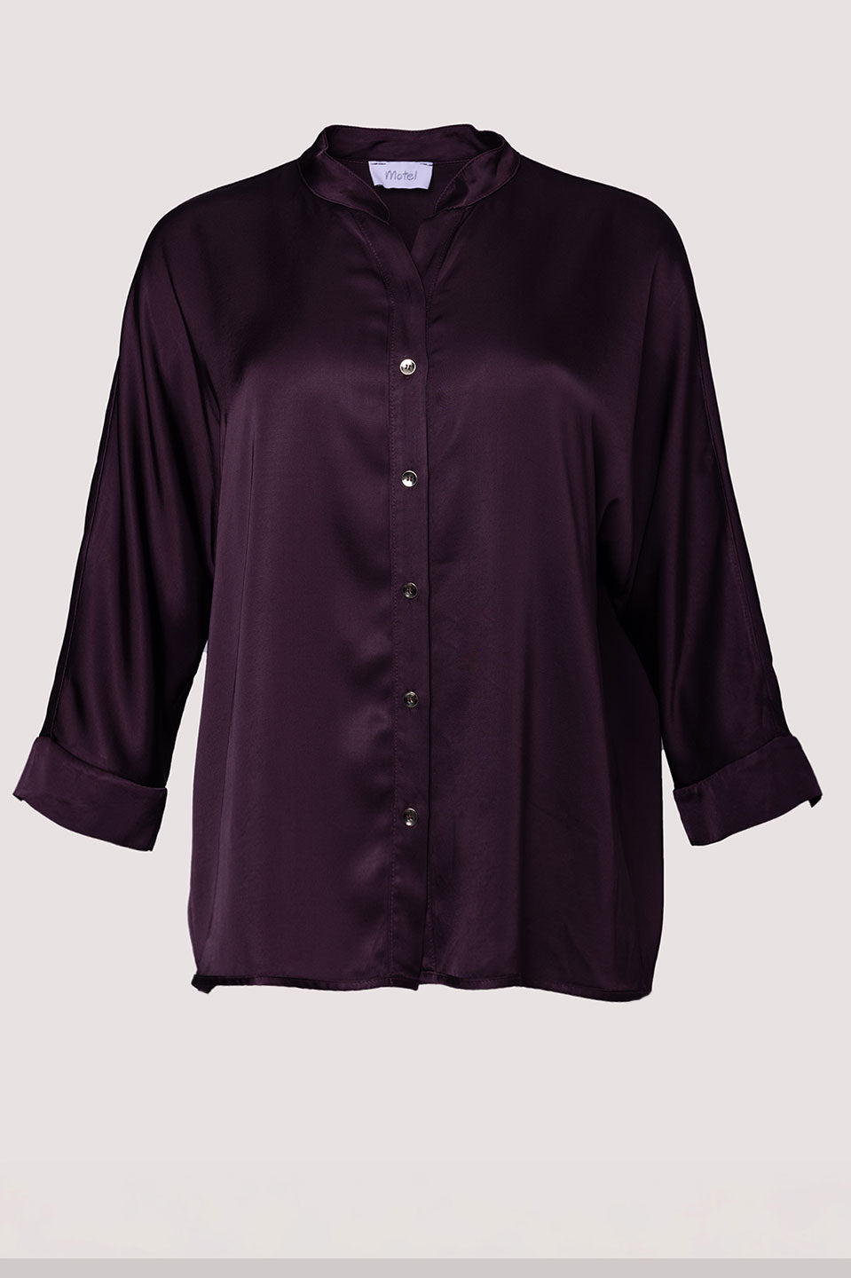 Γυναικείο πουκάμισο σατινέ μπορντό Motel