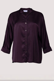 Γυναικείο πουκάμισο σατινέ μπορντό Motel