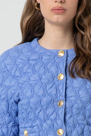 Γυναικείο πανωφόρι καπιτονέ μπλε Fracomina