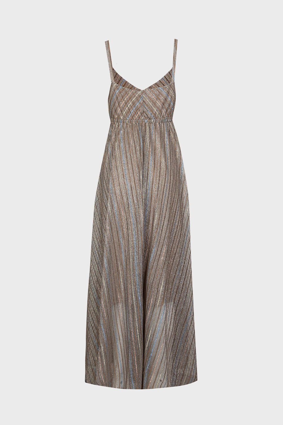 Γυναικείο φόρεμα maxi με τιράντες lurex μπισκότο Sandro Ferrone