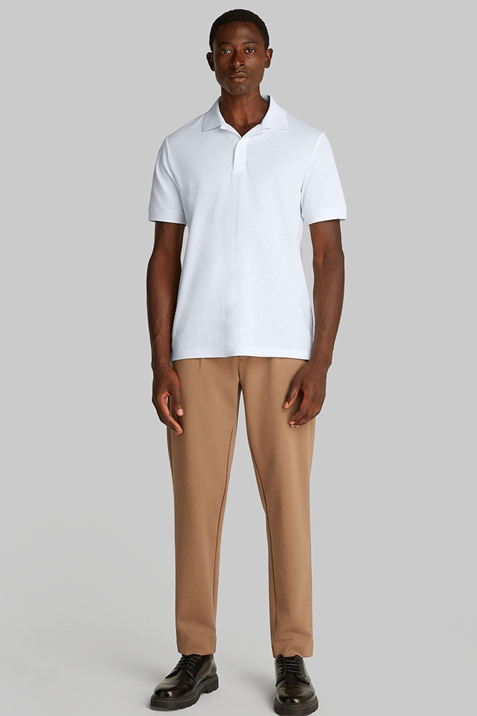 Ανδρική Πόλο μπλούζα κανονική γραμμή λευκό Calvin Klein K10K114484YAF