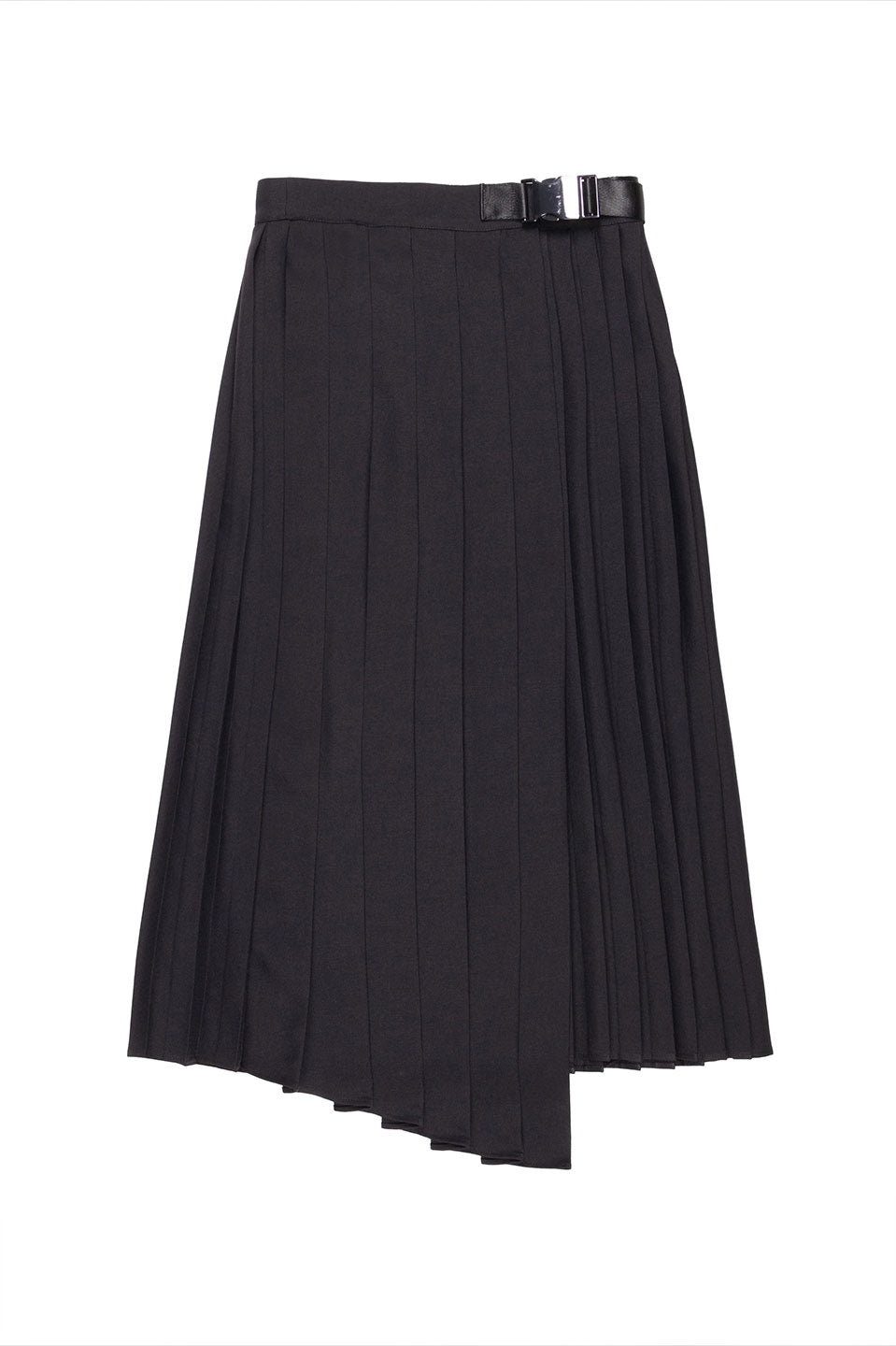 Γυναικεία φούστα πλισέ με ασυμμετρά μαύρη Nenette