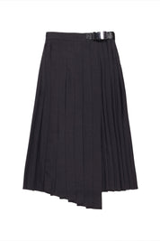 Γυναικεία φούστα πλισέ με ασυμμετρά μαύρη Nenette