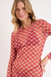 Γυναικείο φόρεμα παραλίας διάφανο εμπριμέ Rio Del Sol