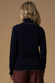 Γυναικεία μπλούζα πλεκτή ζιβάγκο μπλε Kocca